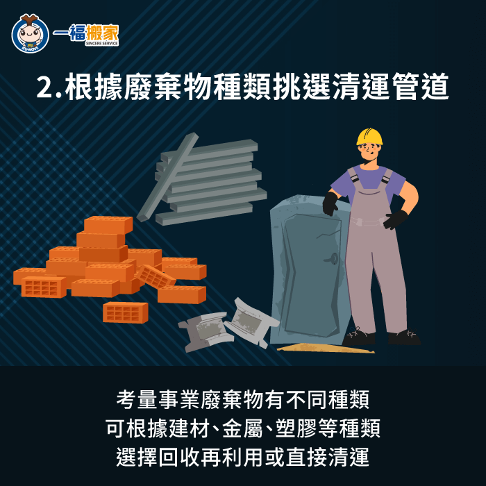 建議事業方可按照不同廢棄物種類,挑選合適處理業者,以便讓廢棄物得以回收再利用 建議按照廢棄物種類挑選合適處理機構-事業廢棄物處理公司